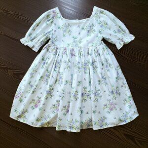 Janie and Jack Floral Seersucker Puff Sleeve Dress Size 7